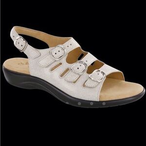 SAS Leather Mystic Slingback Adjustable Sandals Sz 8N